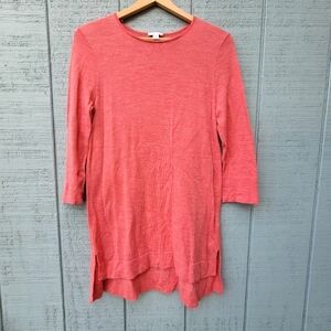 J Jill Pure Merino Wool Tunic size S Coral Pink Tight-Knit
